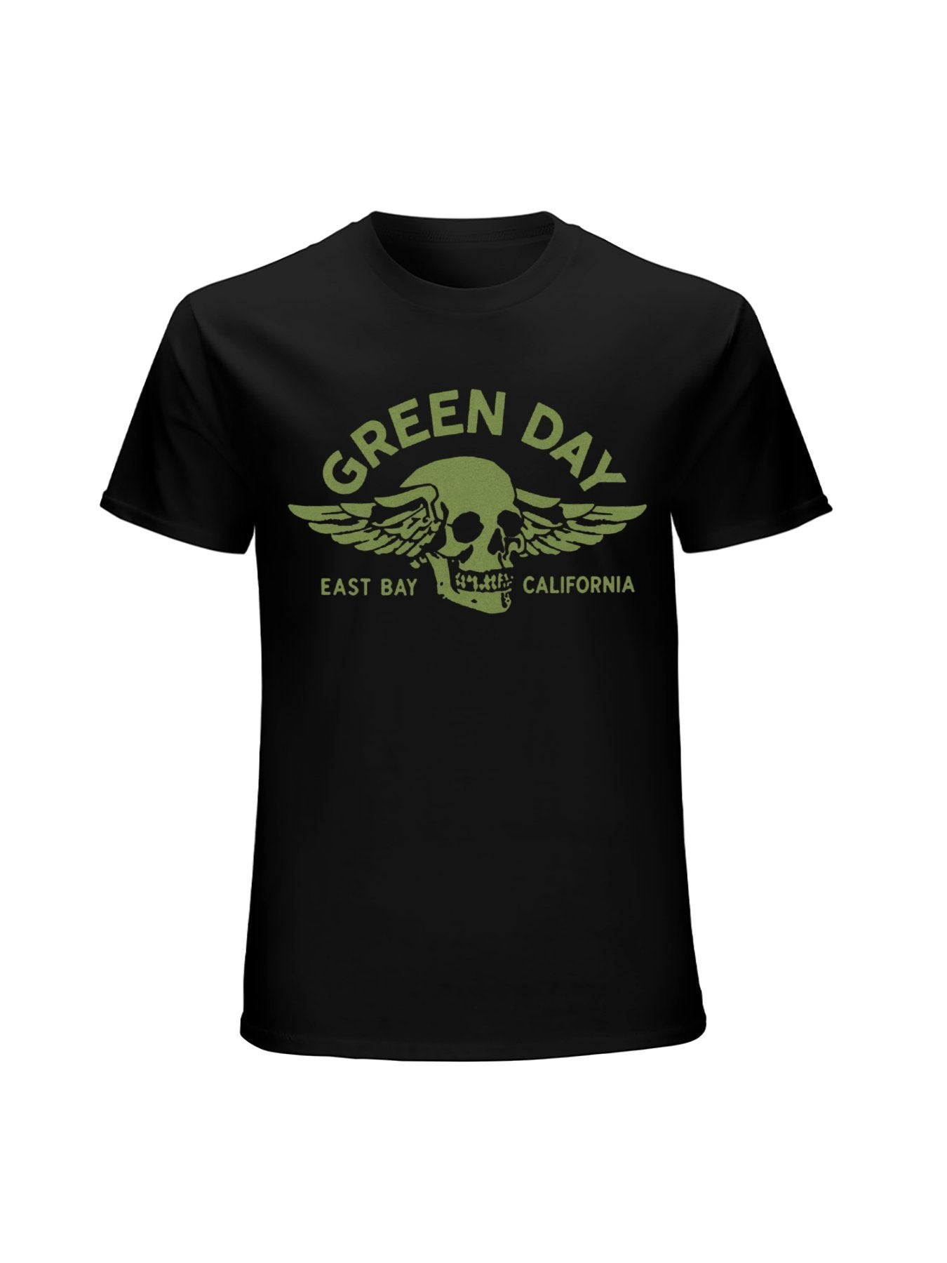 Green Day Winged Skull East Bay California Graphic T-Shirt