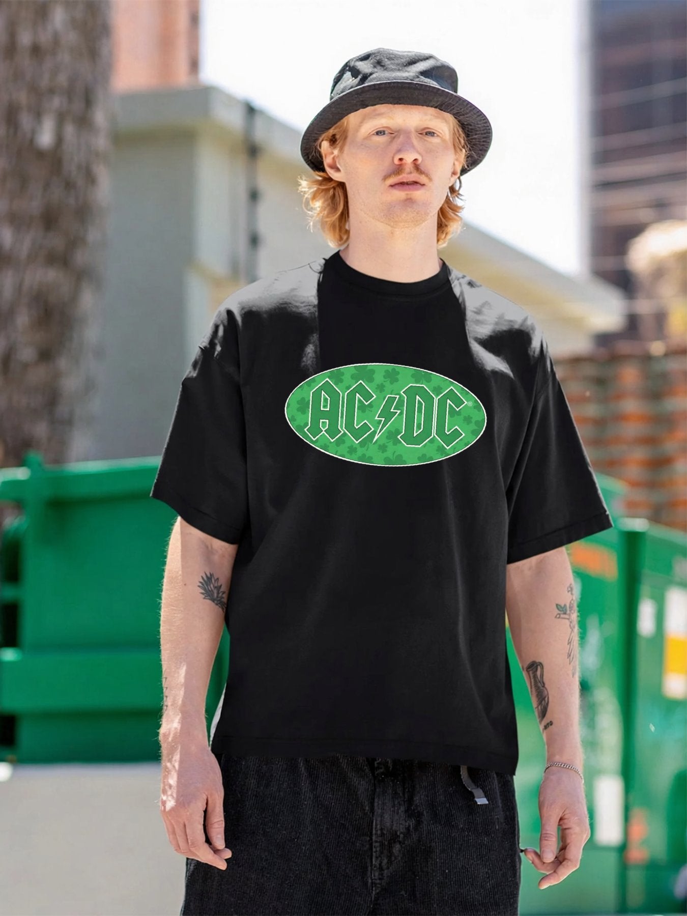 AC/DC Green Shamrock Logo St. Patrick’s Day T-Shirt