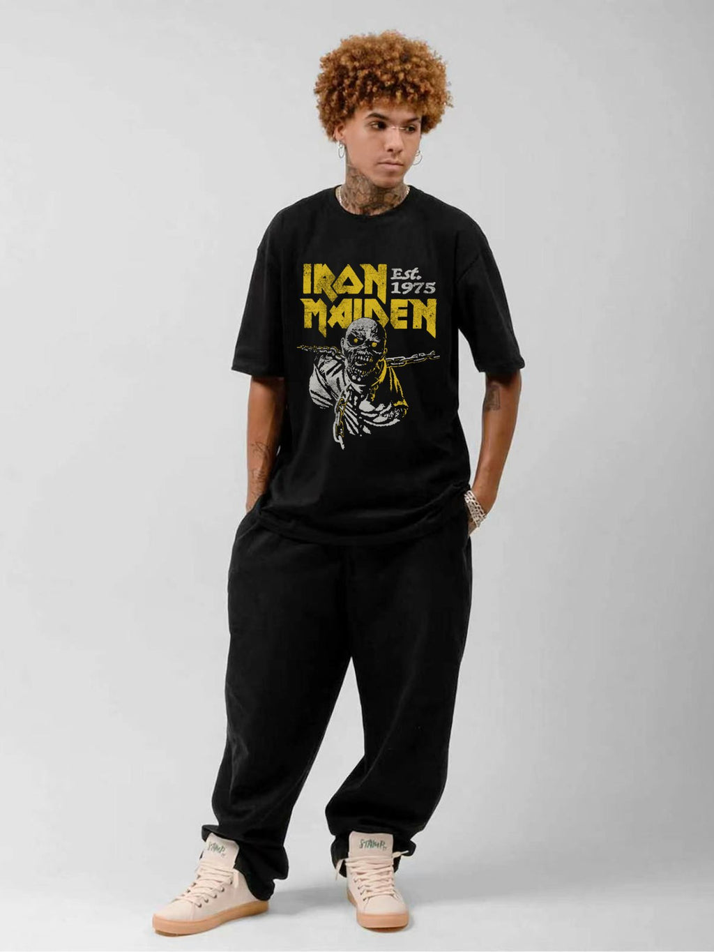 Iron Maiden Est. 1975 Eddie Chains Graphic T-Shirt