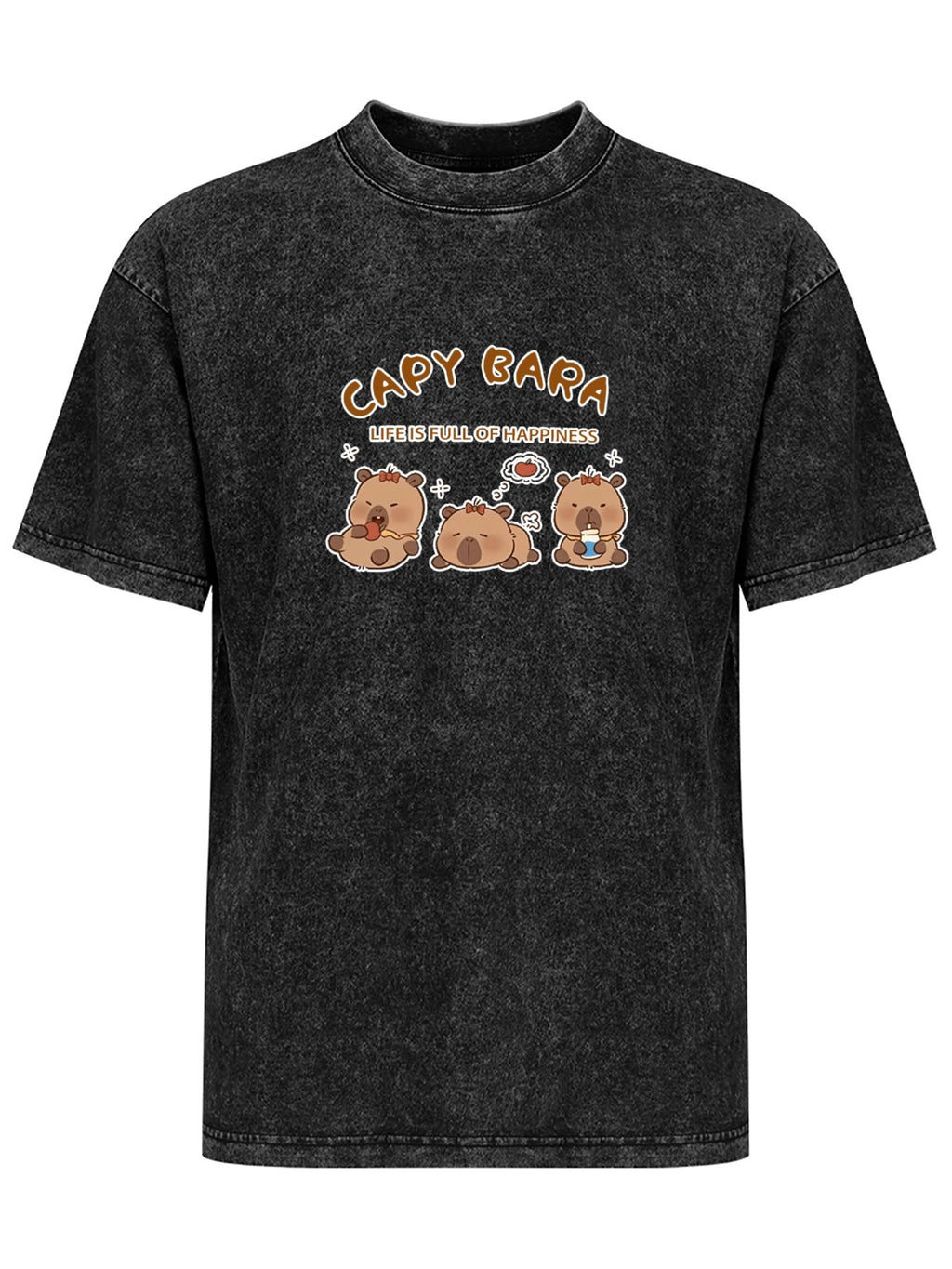 Capy Bara Happiness Graphic Washed T-Shirt