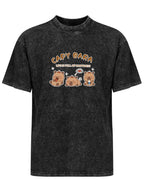 Capy Bara Happiness Graphic Washed T-Shirt