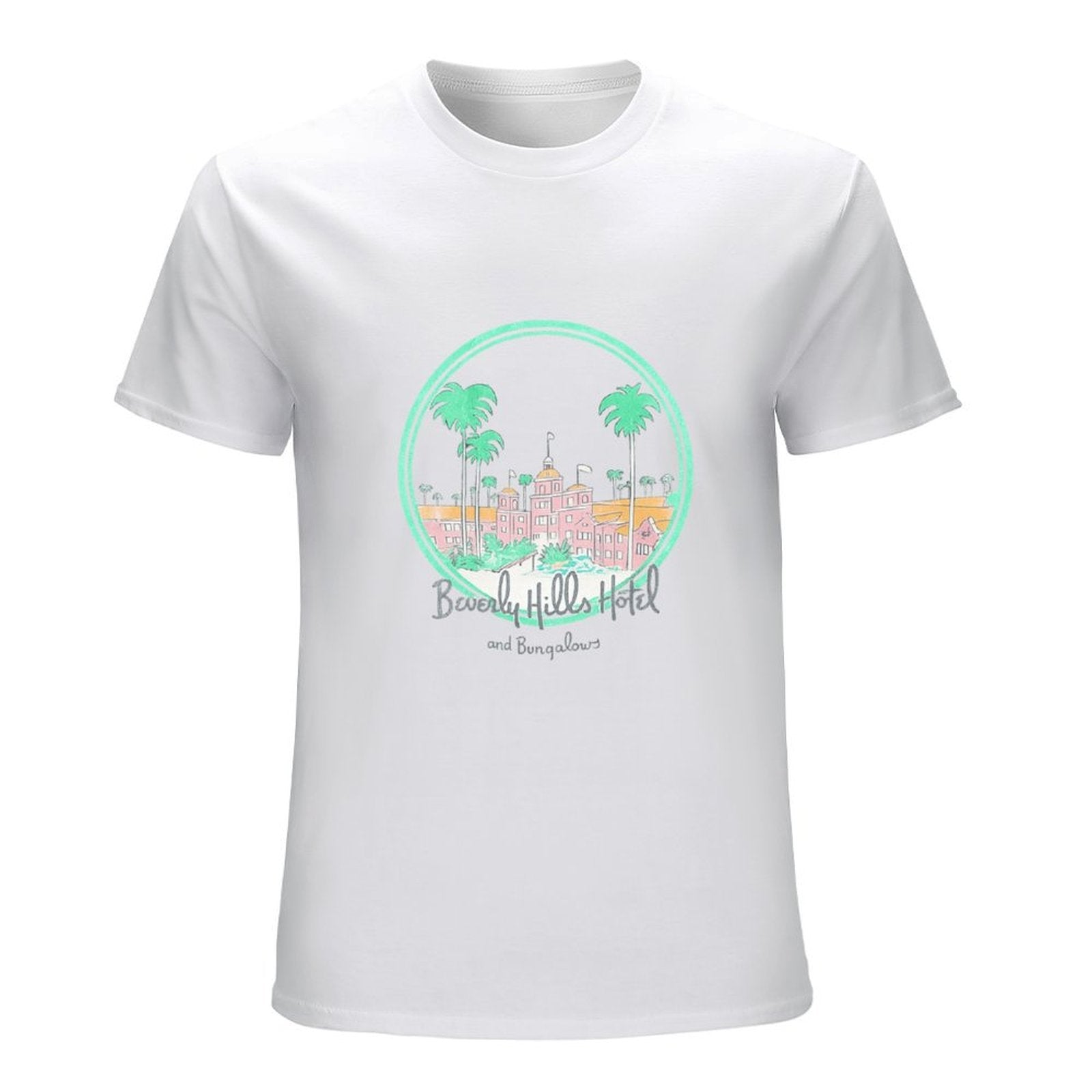 Beverly Hills Hotel and Bungalows Graphic White T-Shirt