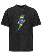 AC/DC Brazil Flag Lightning Bolt Graphic T-Shirt