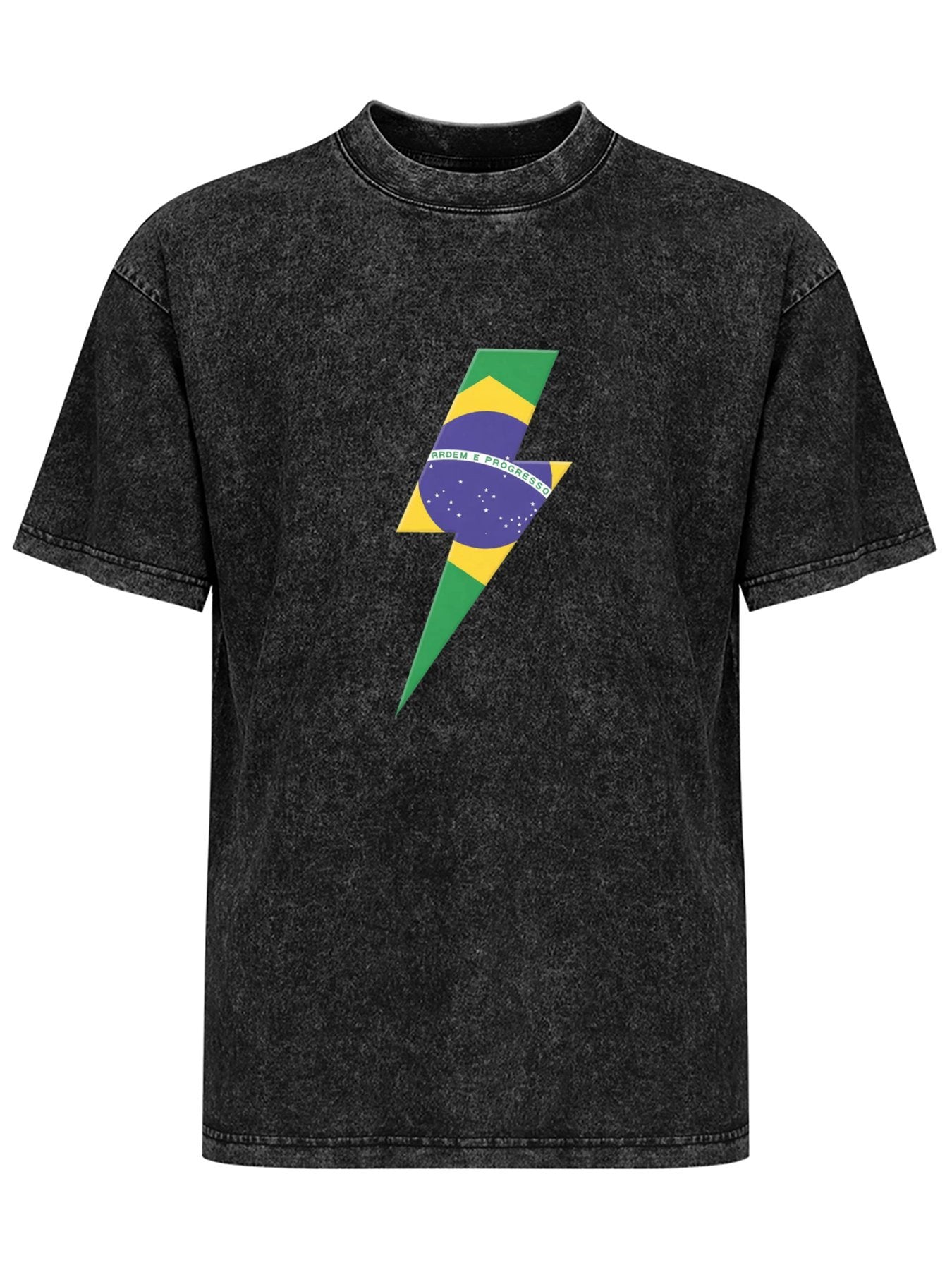 AC/DC Brazil Flag Lightning Bolt Graphic T-Shirt