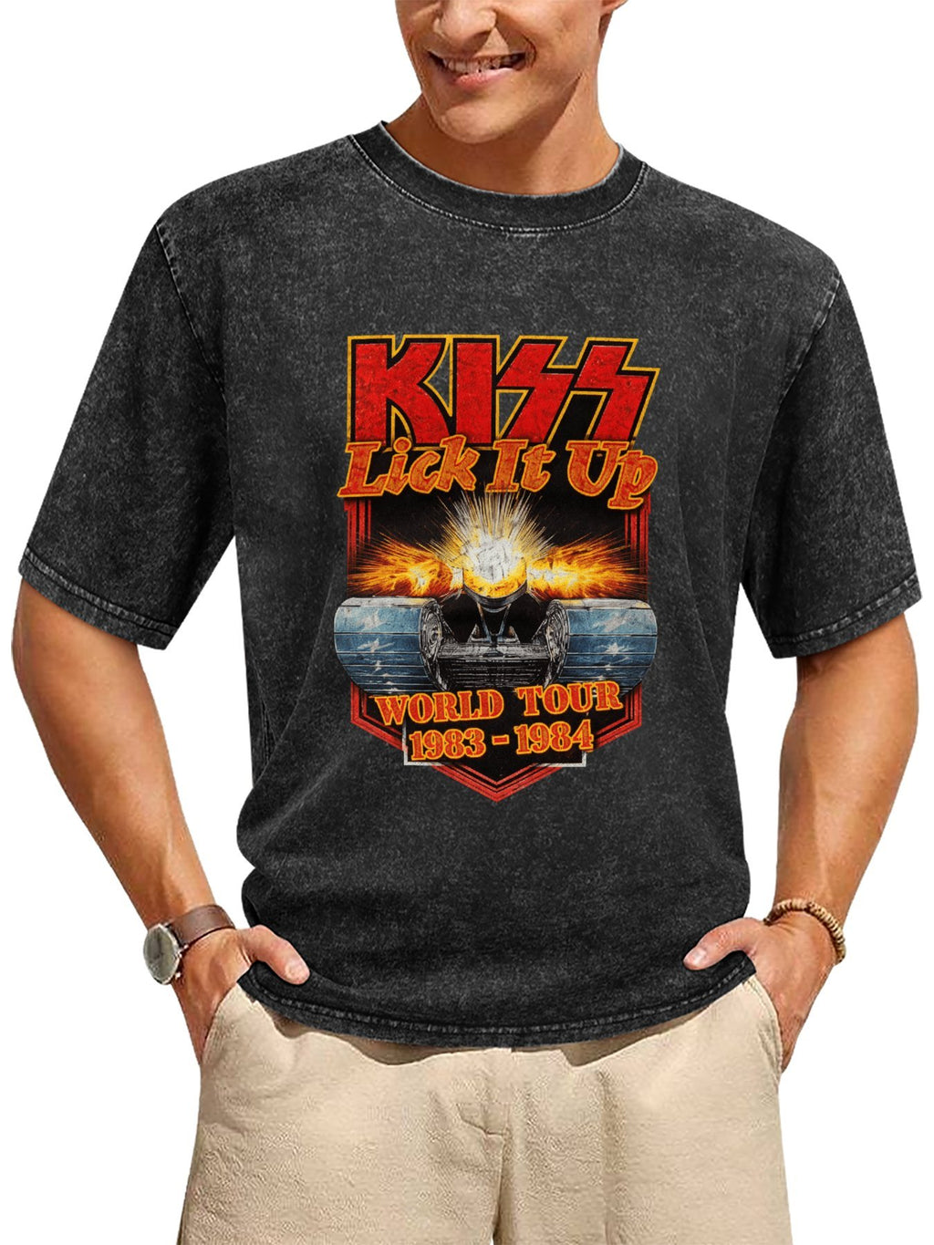 KISS Lick It Up World Tour 1983–1984 Tank Graphic T-Shirt