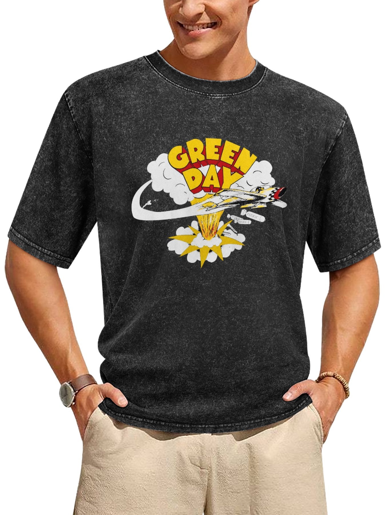 Green Day Jet Explosion Graphic T-Shirt Secondary image