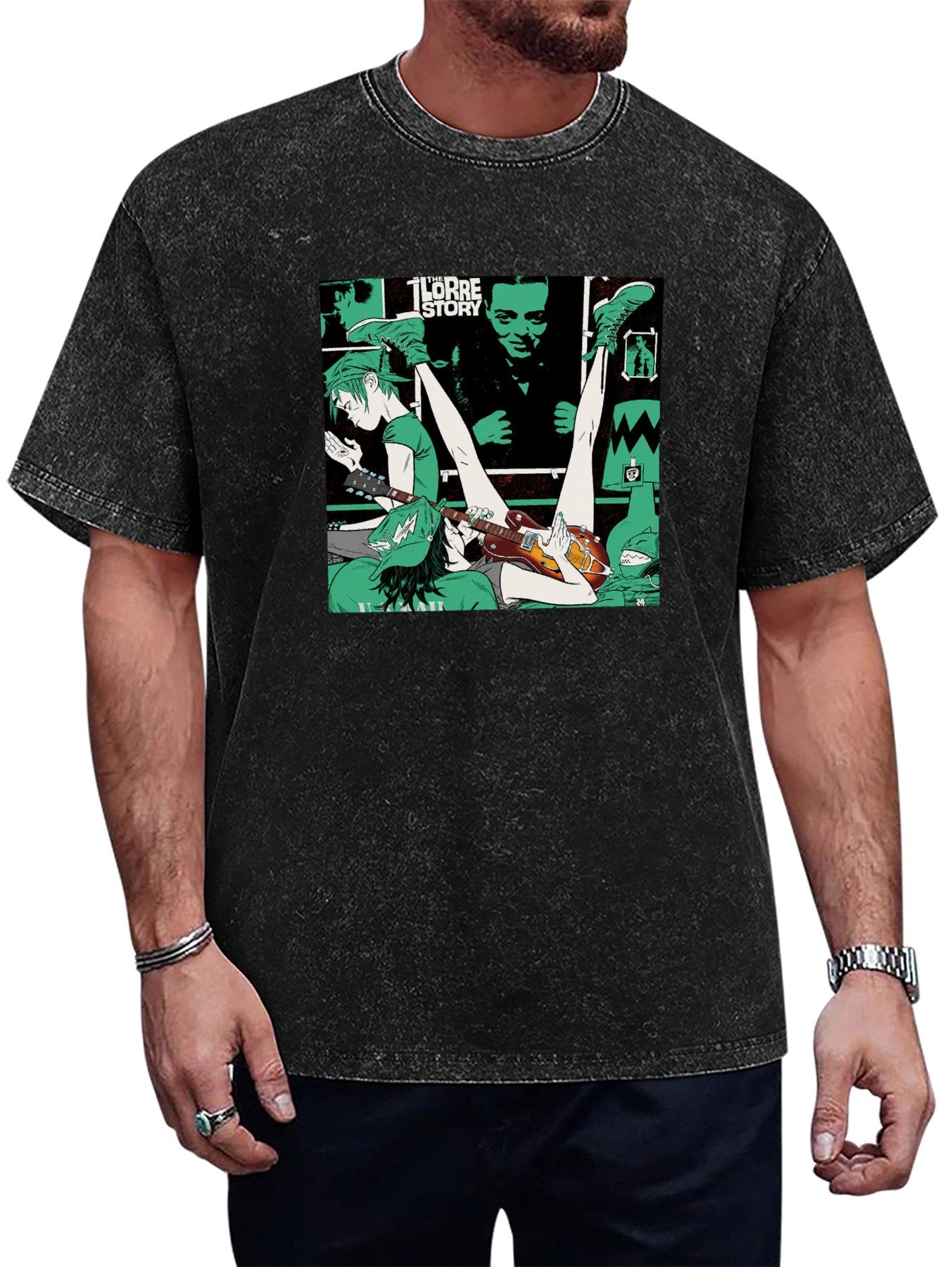 Gorillaz The Lore Story Comic Collage Graphic T-Shirt Main image
