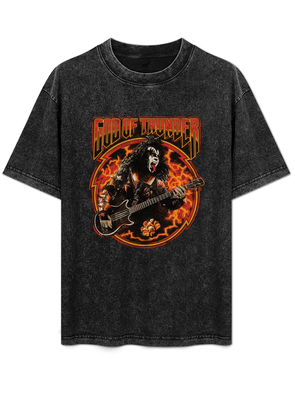 Vintage Washed KISS God of Thunder Bassist Graphic T-Shirt