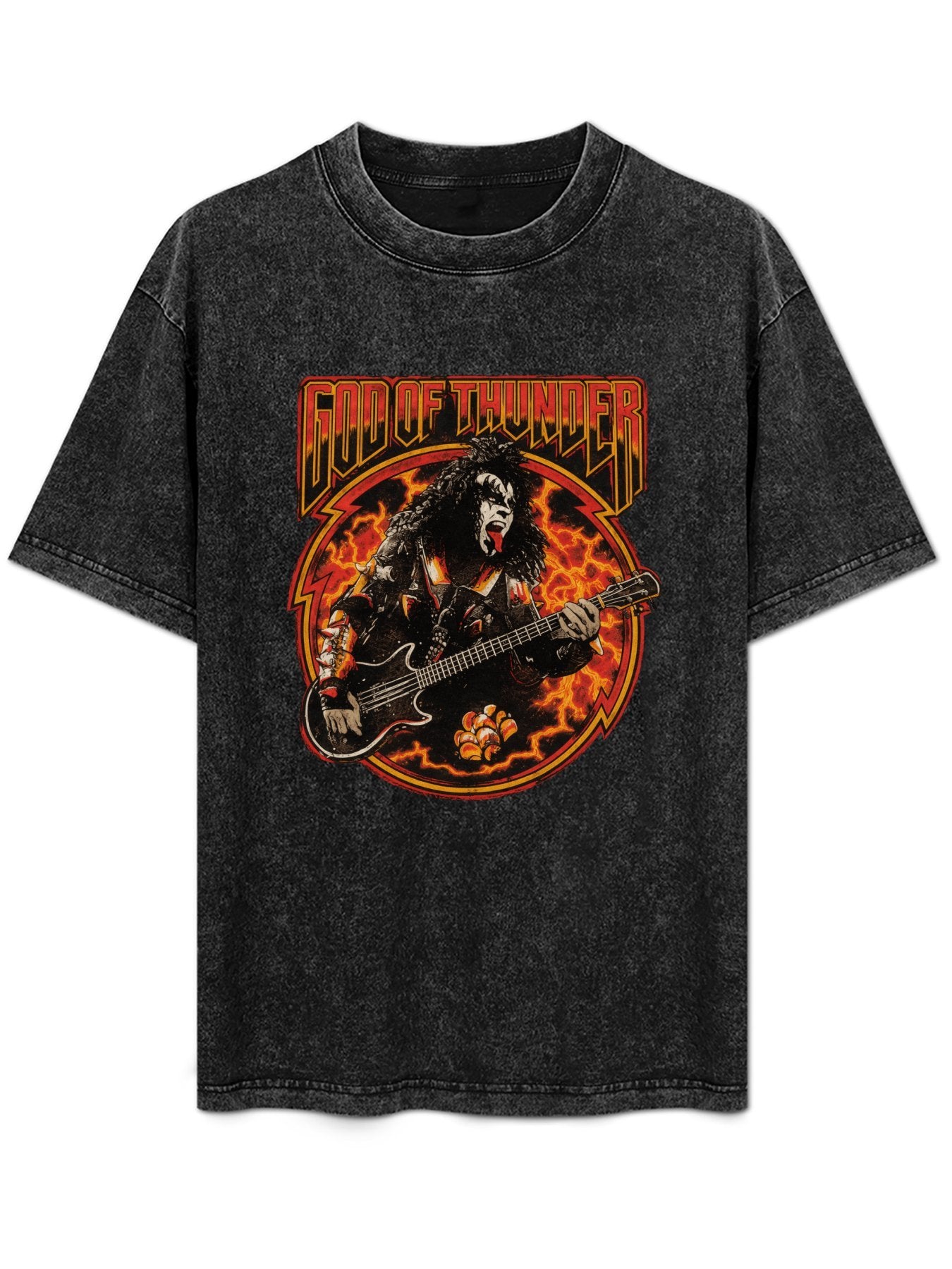 Vintage Washed KISS God of Thunder Bassist Graphic T-Shirt