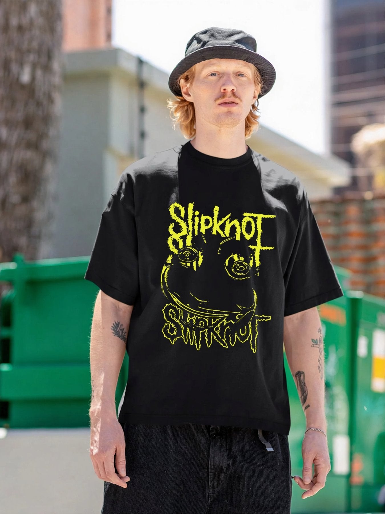 Slipknot Yellow Smile Face Graphic T-Shirt