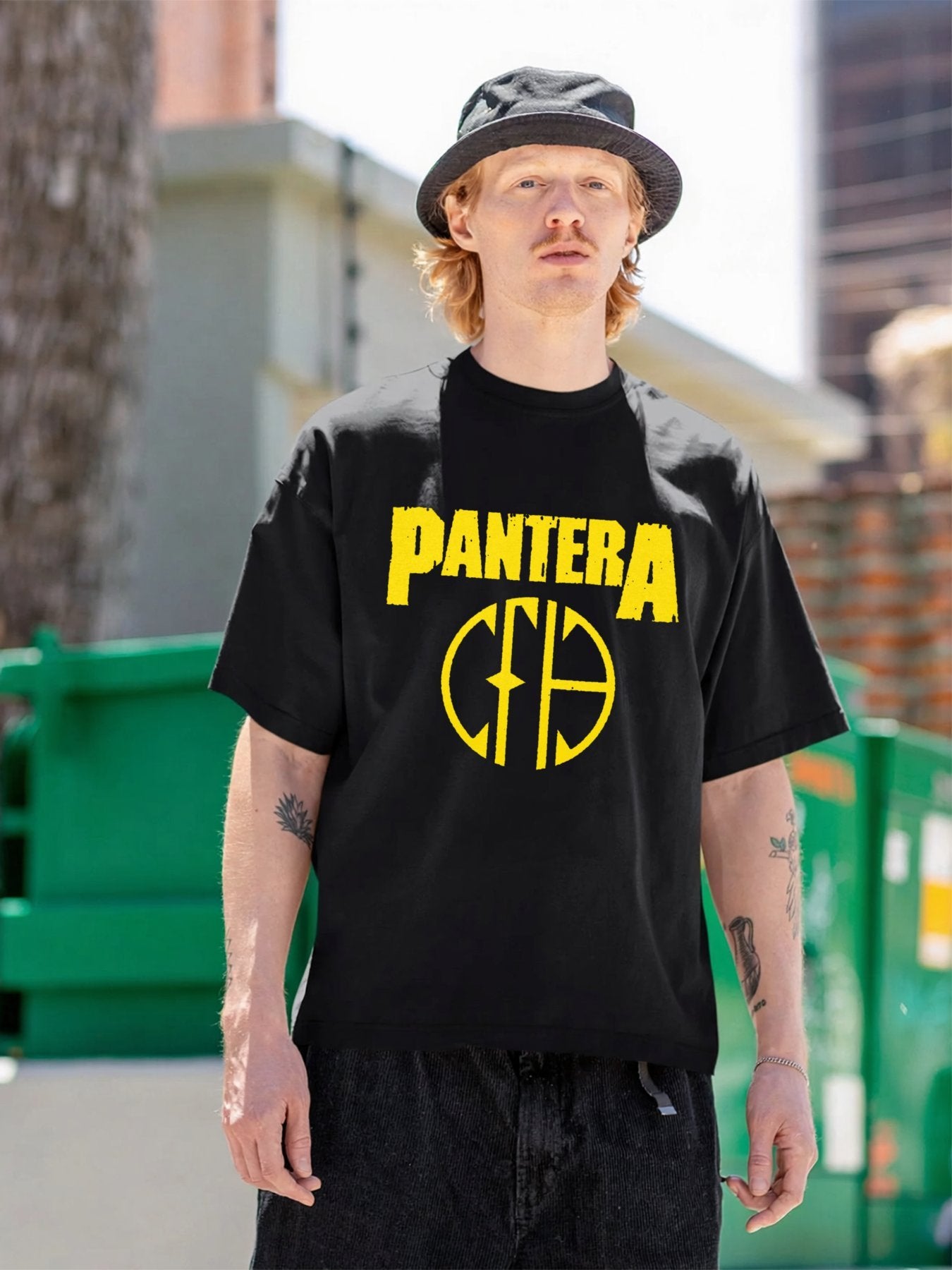 Pantera Yellow Emblem Logo Graphic T-Shirt