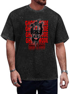 Ghost Mode Smoke and Bones Graphic Washed T-Shirt