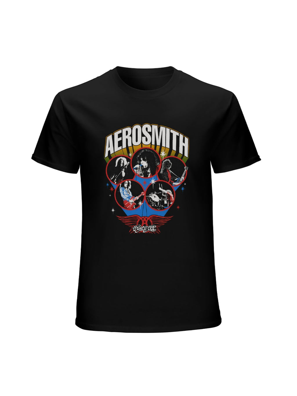 Aerosmith Stage Portrait Peace Out Graphic T-Shirt