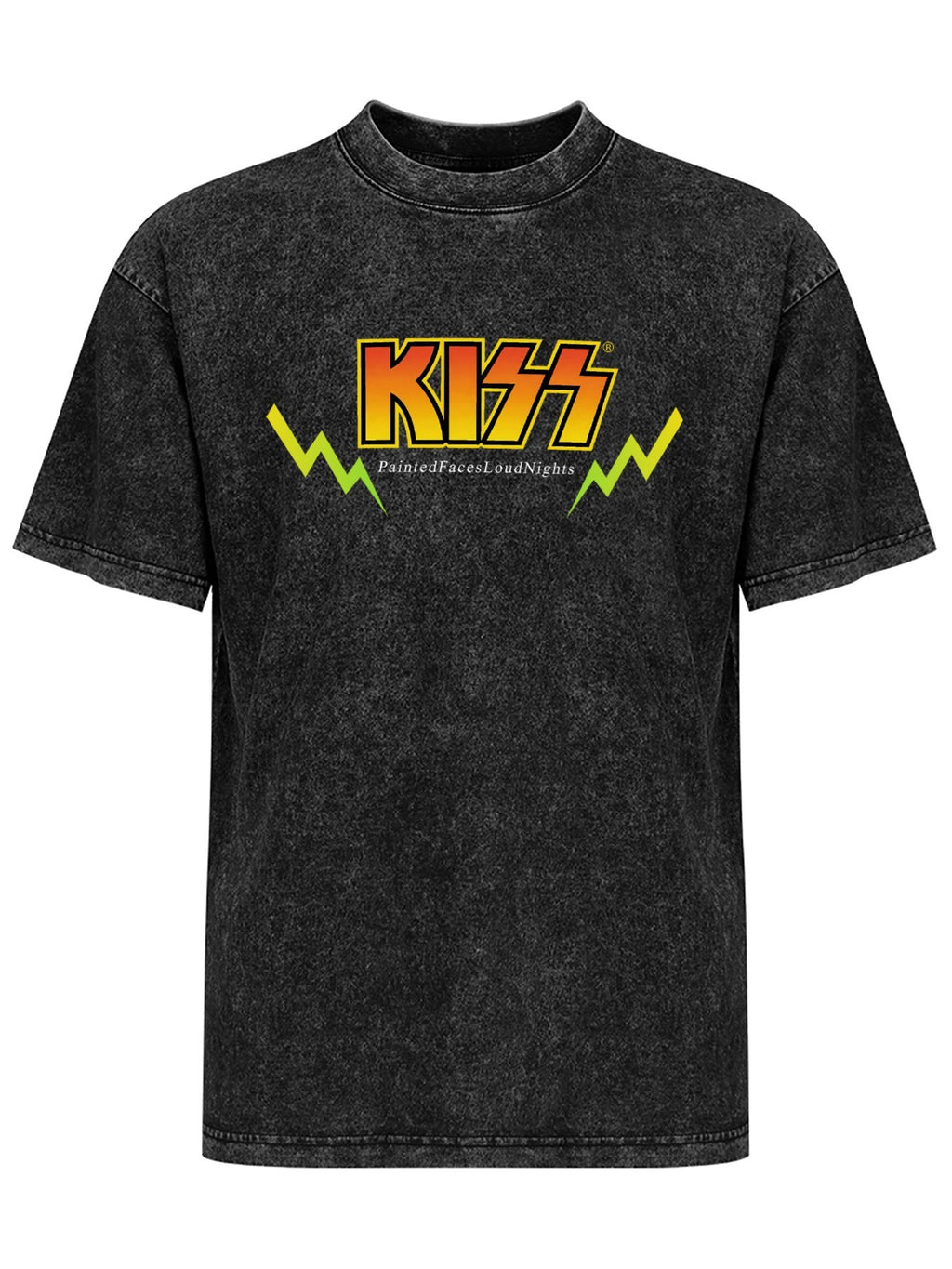 Vintage Washed KISS Painted Faces Graphic T-Shirt