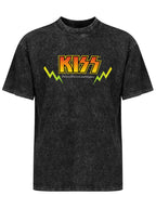 Vintage Washed KISS Painted Faces Graphic T-Shirt
