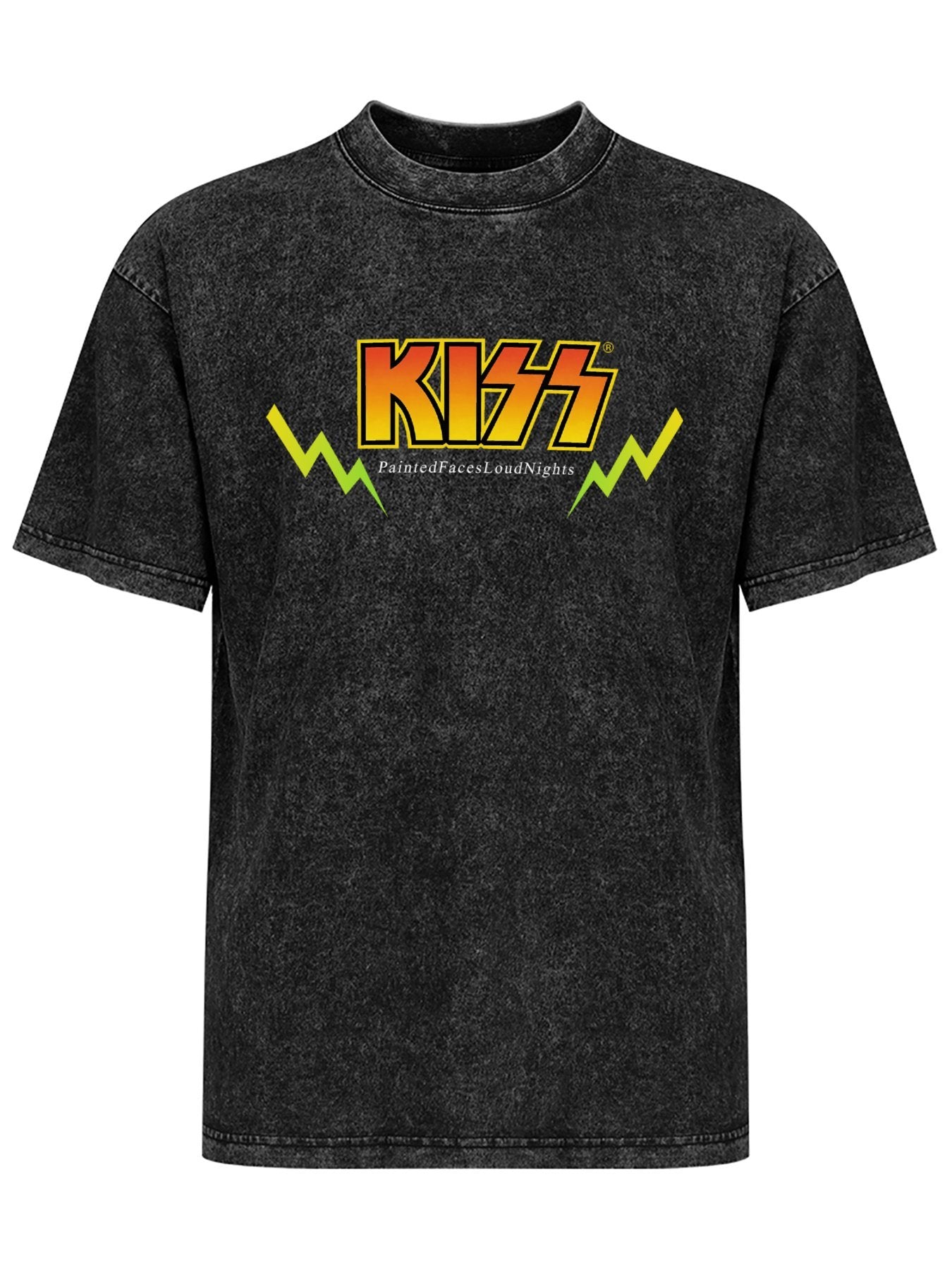 Vintage Washed KISS Painted Faces Graphic T-Shirt