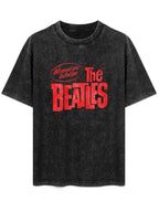 The Beatles Valentine Distressed Red Logo Graphic T-Shirt