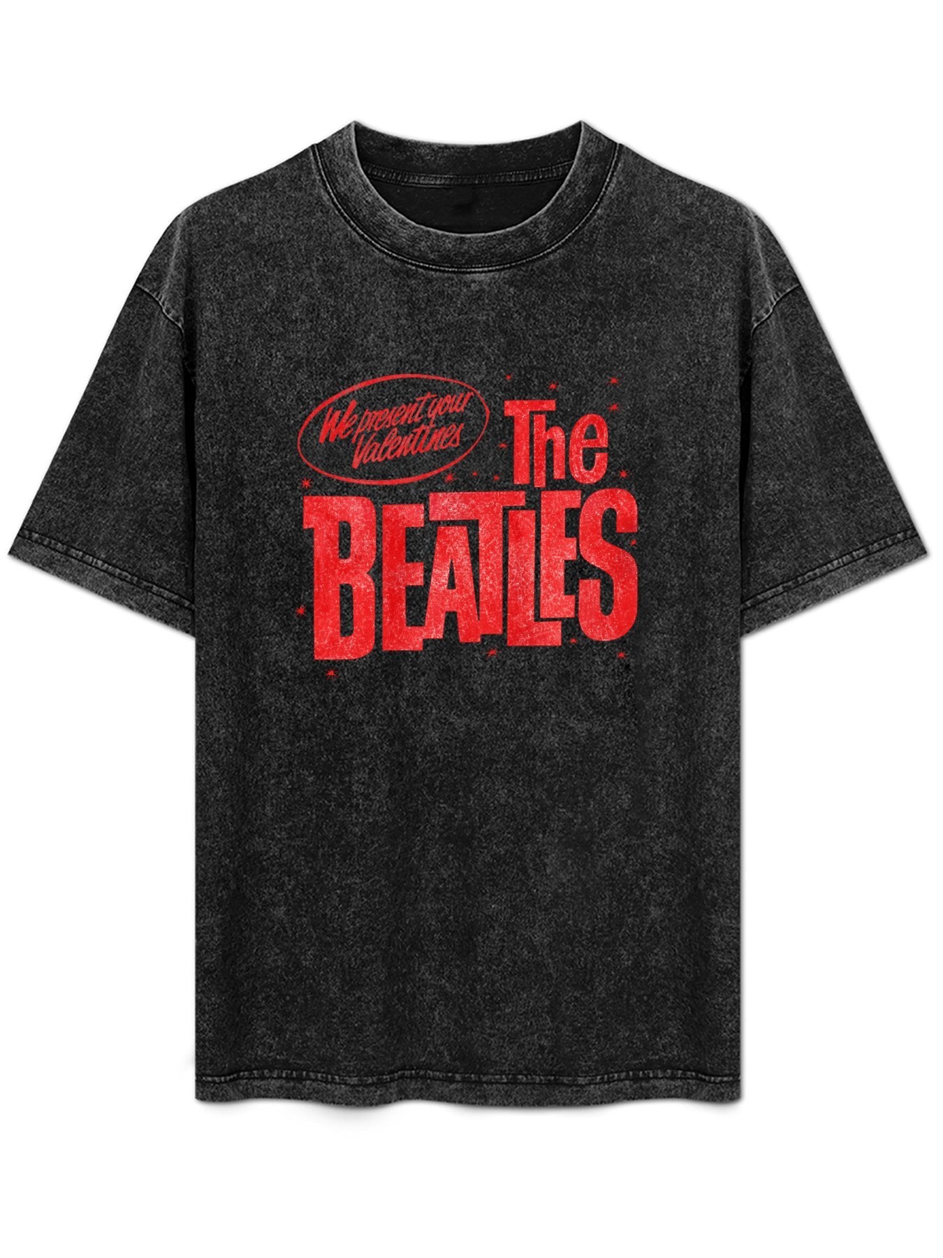 The Beatles Valentine Distressed Red Logo Graphic T-Shirt
