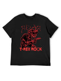T-Rex Rock Dinosaur Guitar Graphic T-Shirt