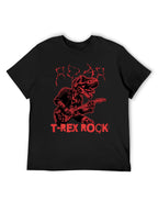 T-Rex Rock Dinosaur Guitar Graphic T-Shirt