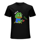 Sad Frog Broken Heart Graphic Black T-Shirt