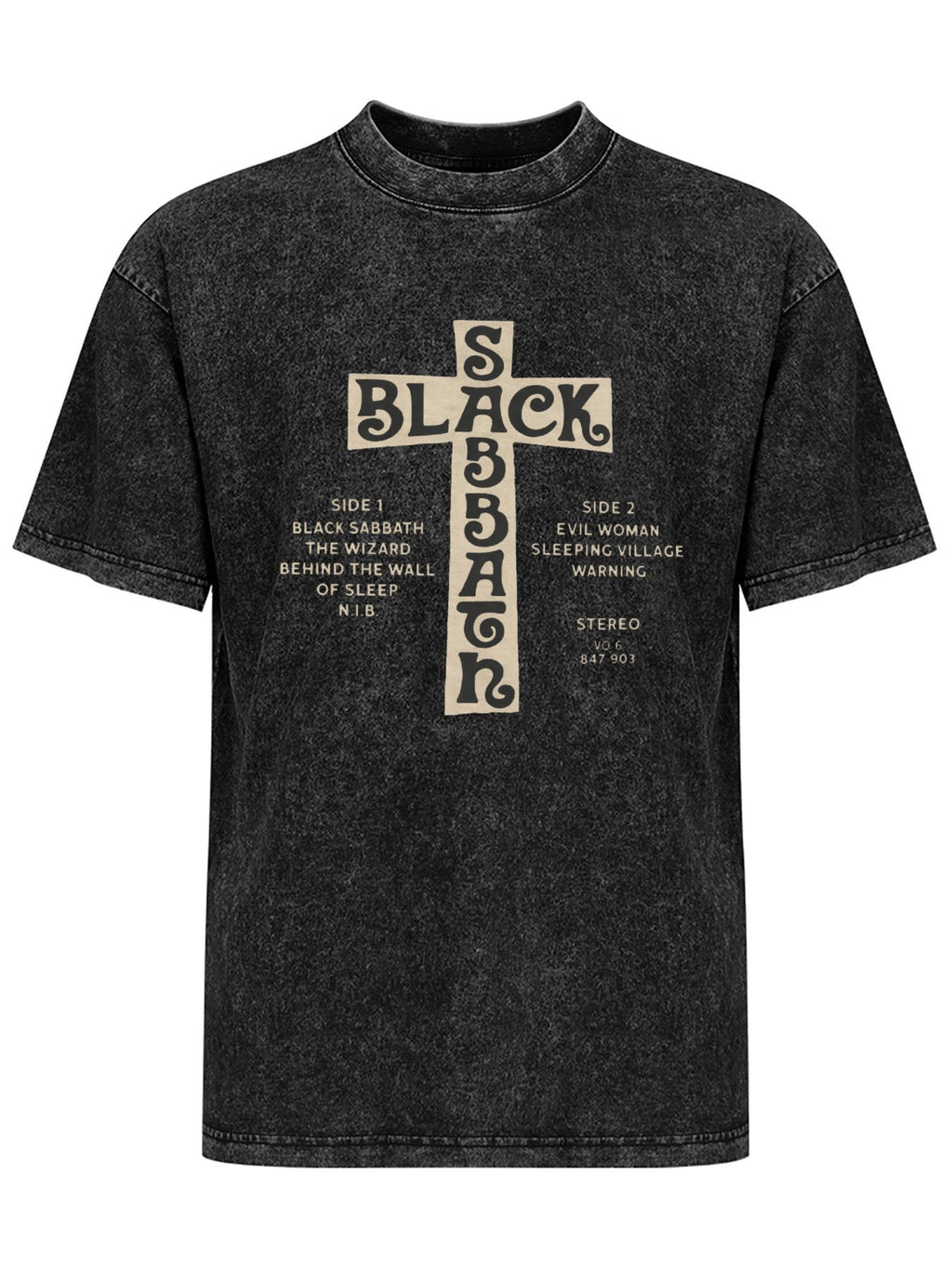Black Sabbath Cross Tracklist Graphic T-Shirt