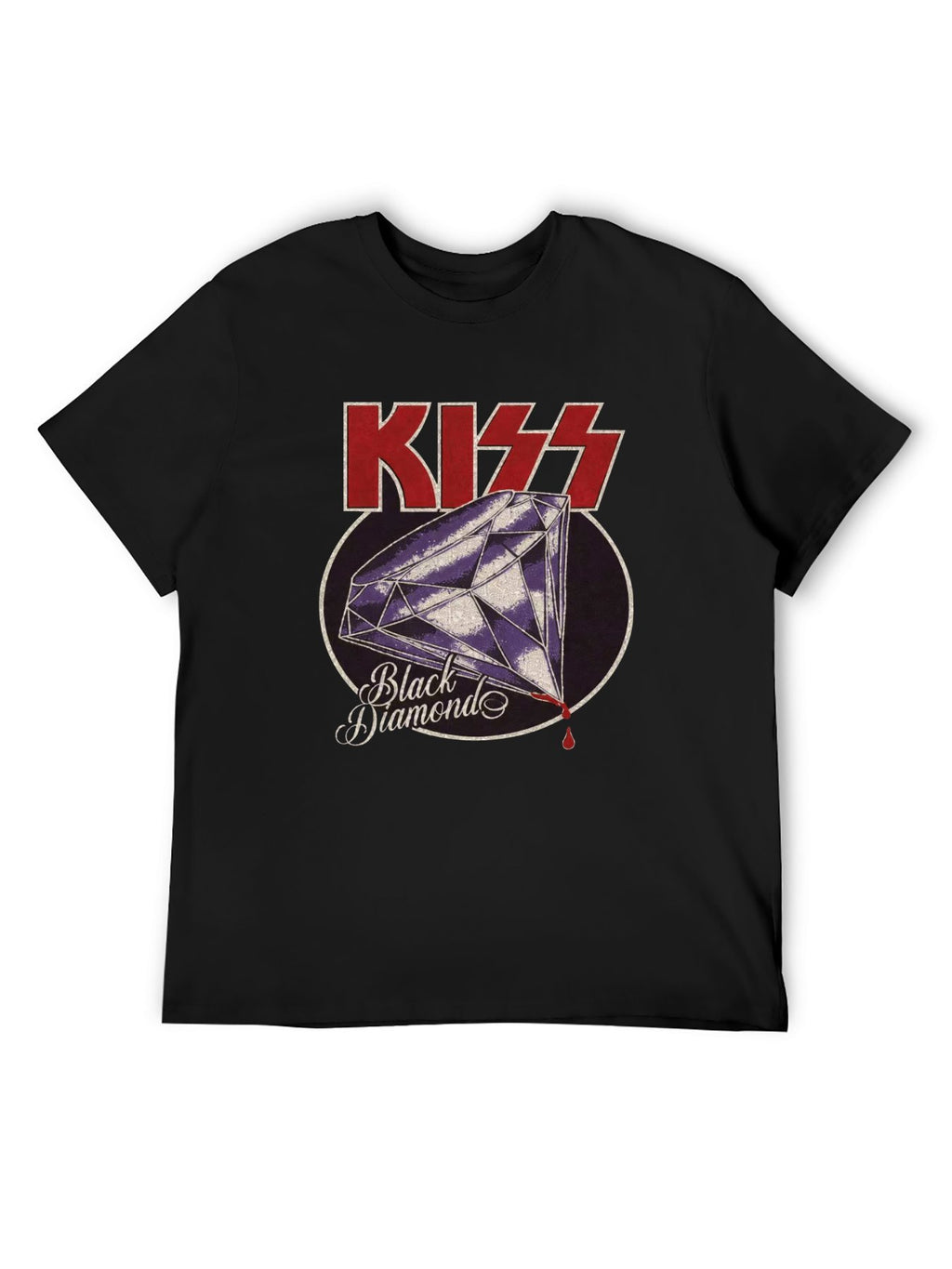 KISS Black Diamond Vintage Album Graphic T-Shirt