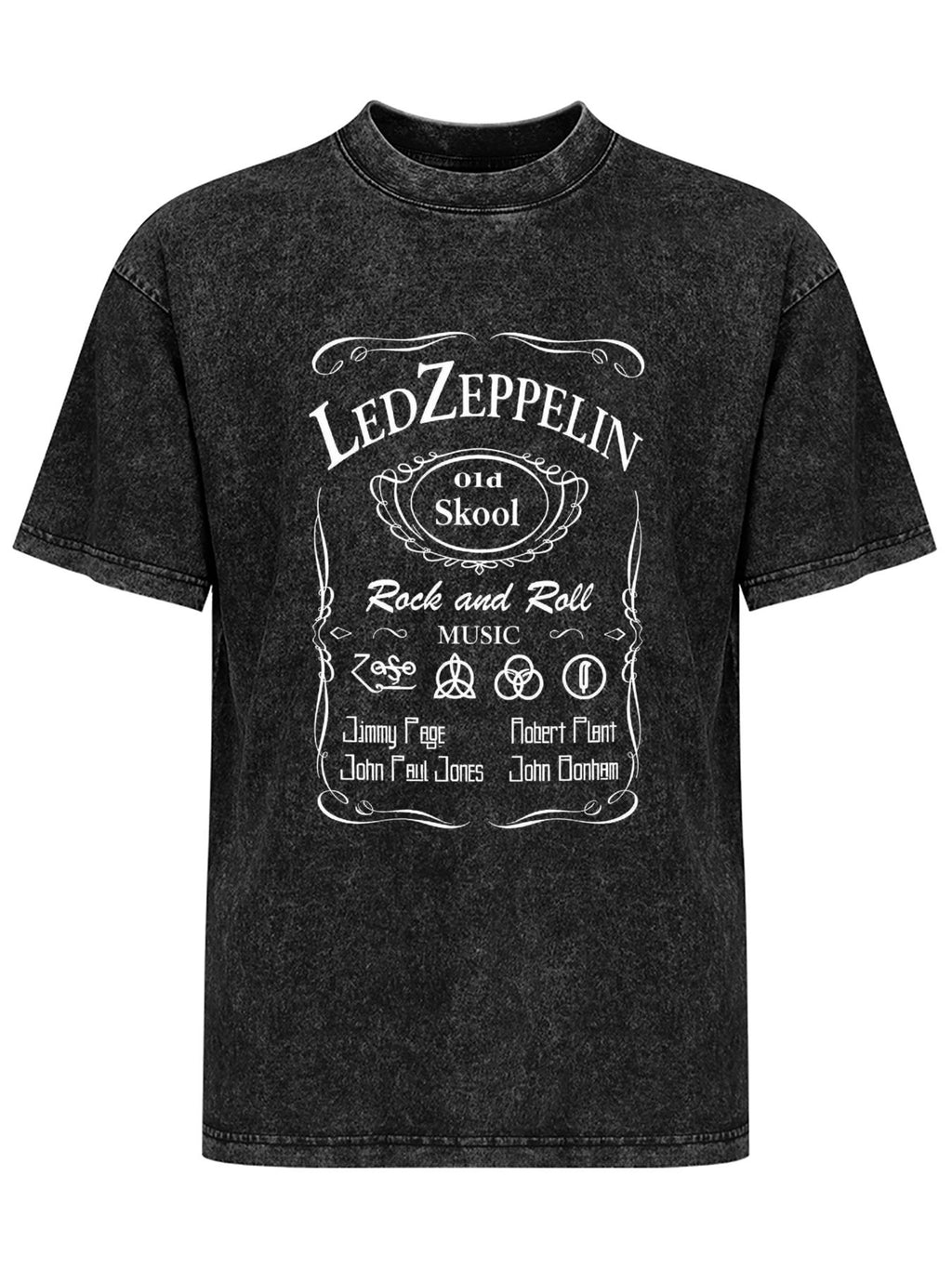 Vintage Washed Led Zeppelin Old School Rock Graphic T-Shirt