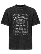 Vintage Washed Led Zeppelin Old School Rock Graphic T-Shirt