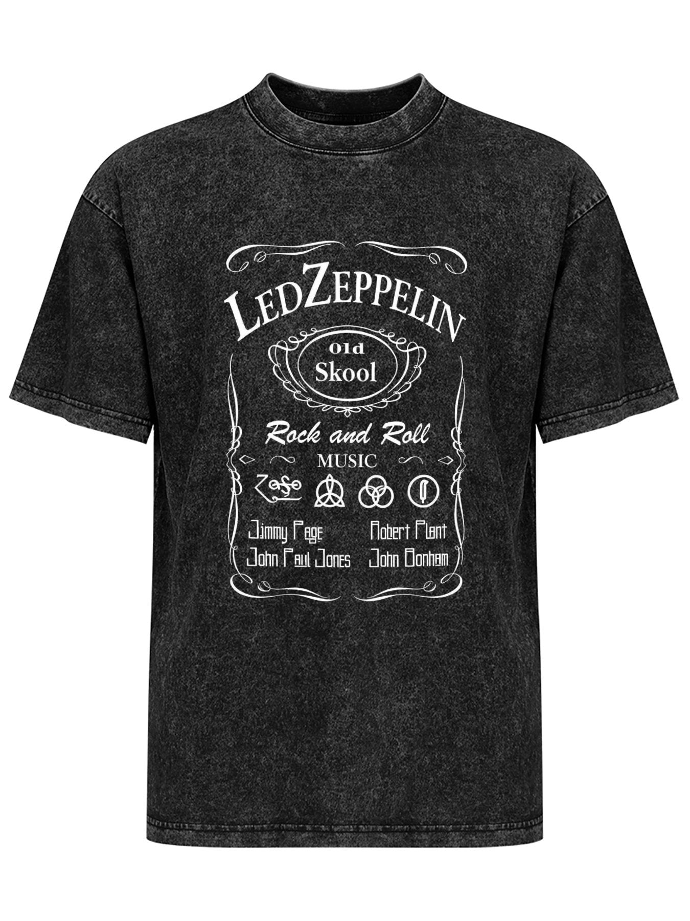 Vintage Washed Led Zeppelin Old School Rock Graphic T-Shirt