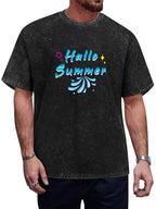 Hallo Summer Graphic Washed T-Shirt