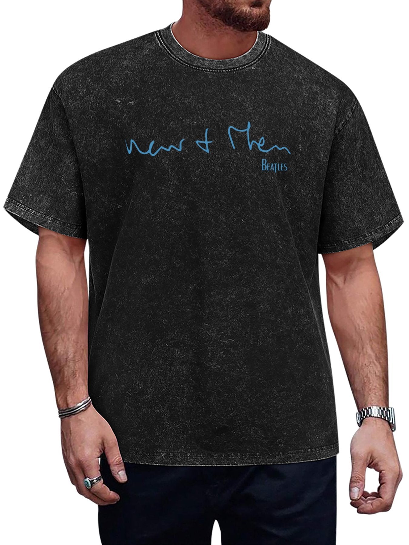 The Beatles Now and Then Handwritten Logo Graphic T-Shirt Main image