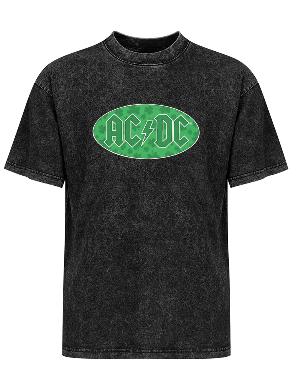AC/DC Green Shamrock Logo Graphic T-Shirt