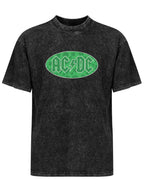 AC/DC Green Shamrock Logo Graphic T-Shirt