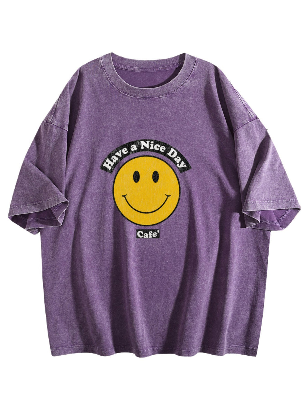 Have a Nice Day Smiley Graphic Washed T-Shirt