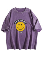 Have a Nice Day Smiley Graphic Washed T-Shirt