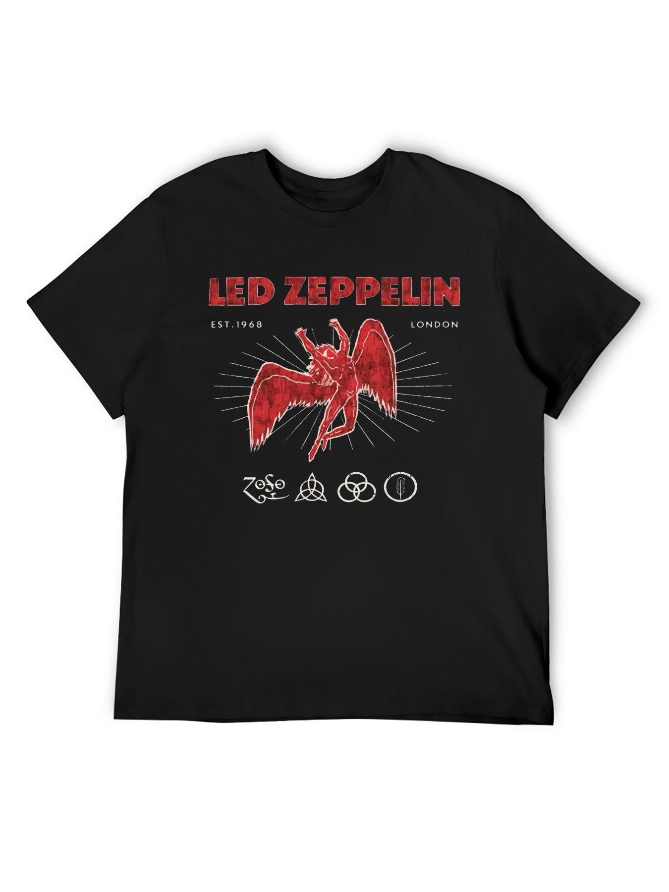 Led Zeppelin Red Icarus Symbols Graphic T-Shirt