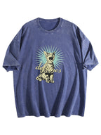 Deftones Cat Graphic Washed T-Shirt