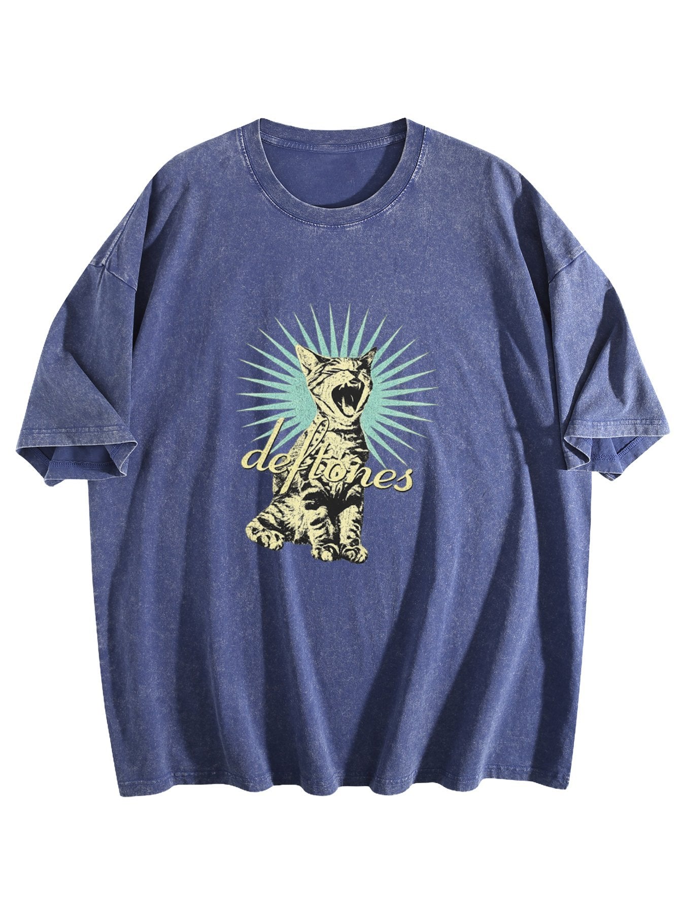Deftones Cat Graphic Washed T-Shirt