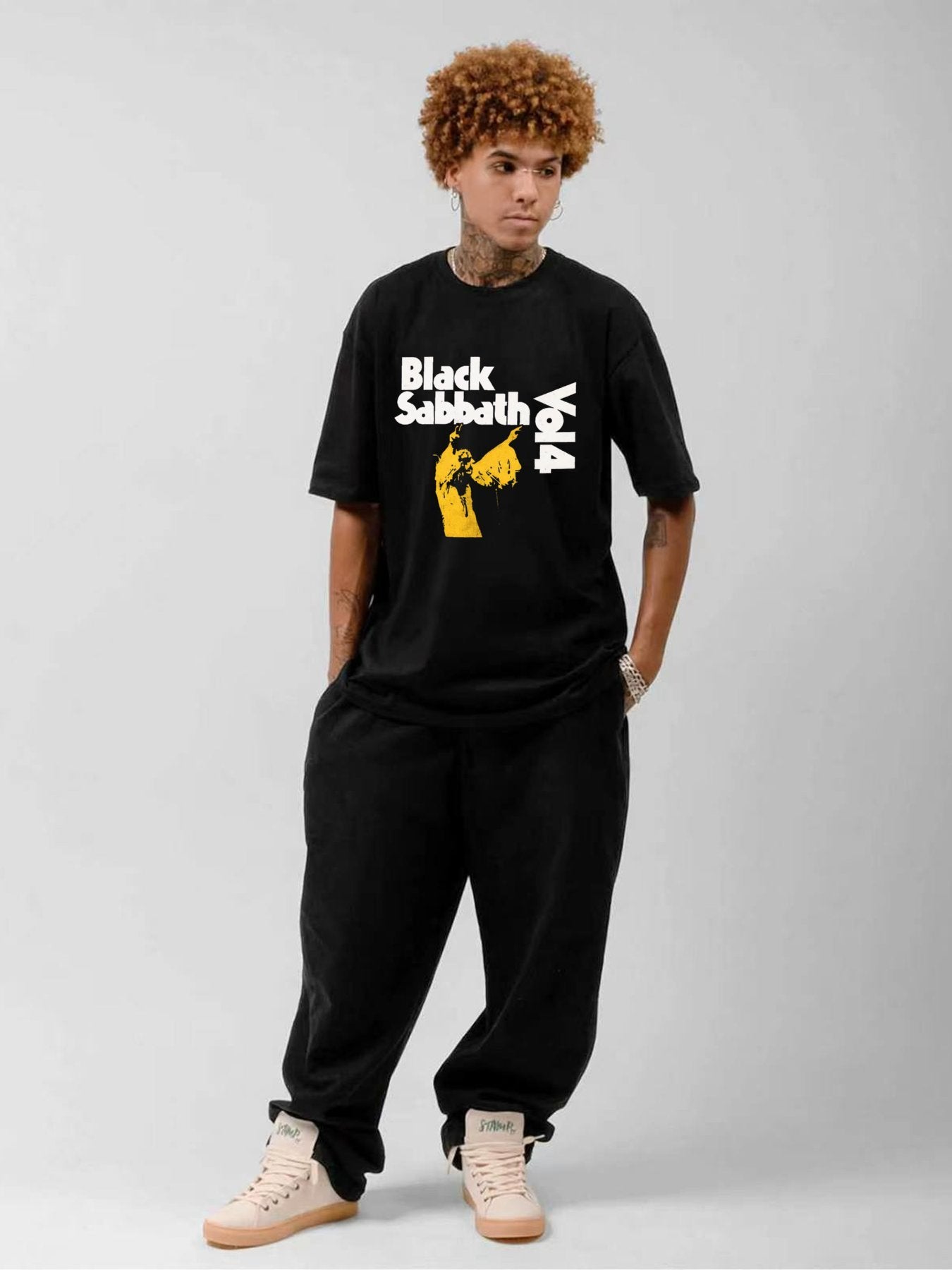 Black Sabbath Yellow Cloaked Figure Vintage Album T-Shirt