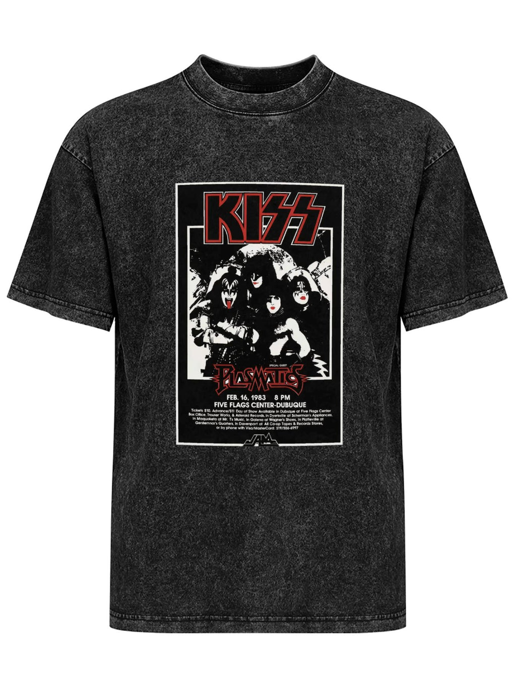 Vintage Washed KISS Plasmatics 1983 Concert Graphic T-Shirt
