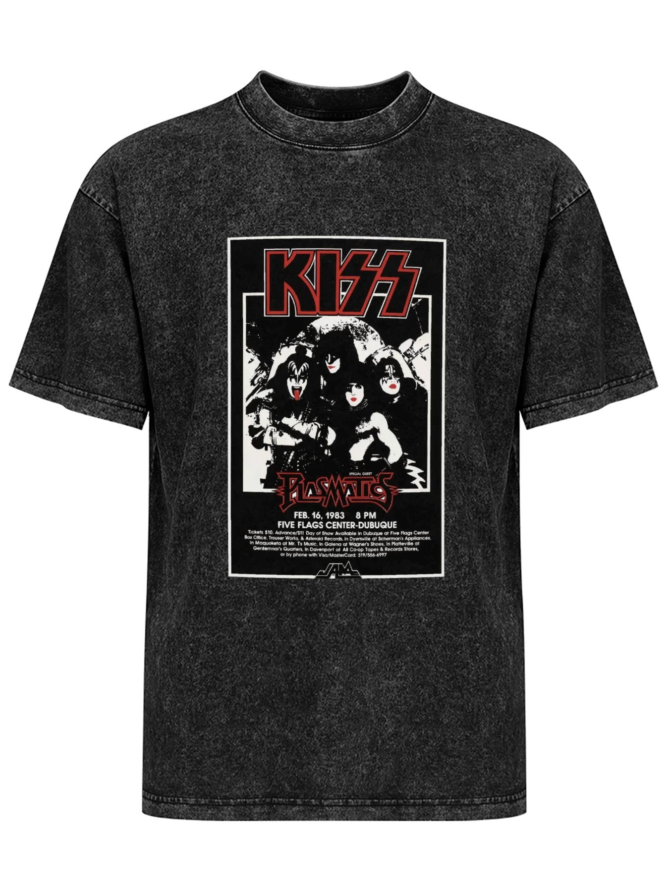 Vintage Washed KISS Plasmatics 1983 Concert Graphic T-Shirt