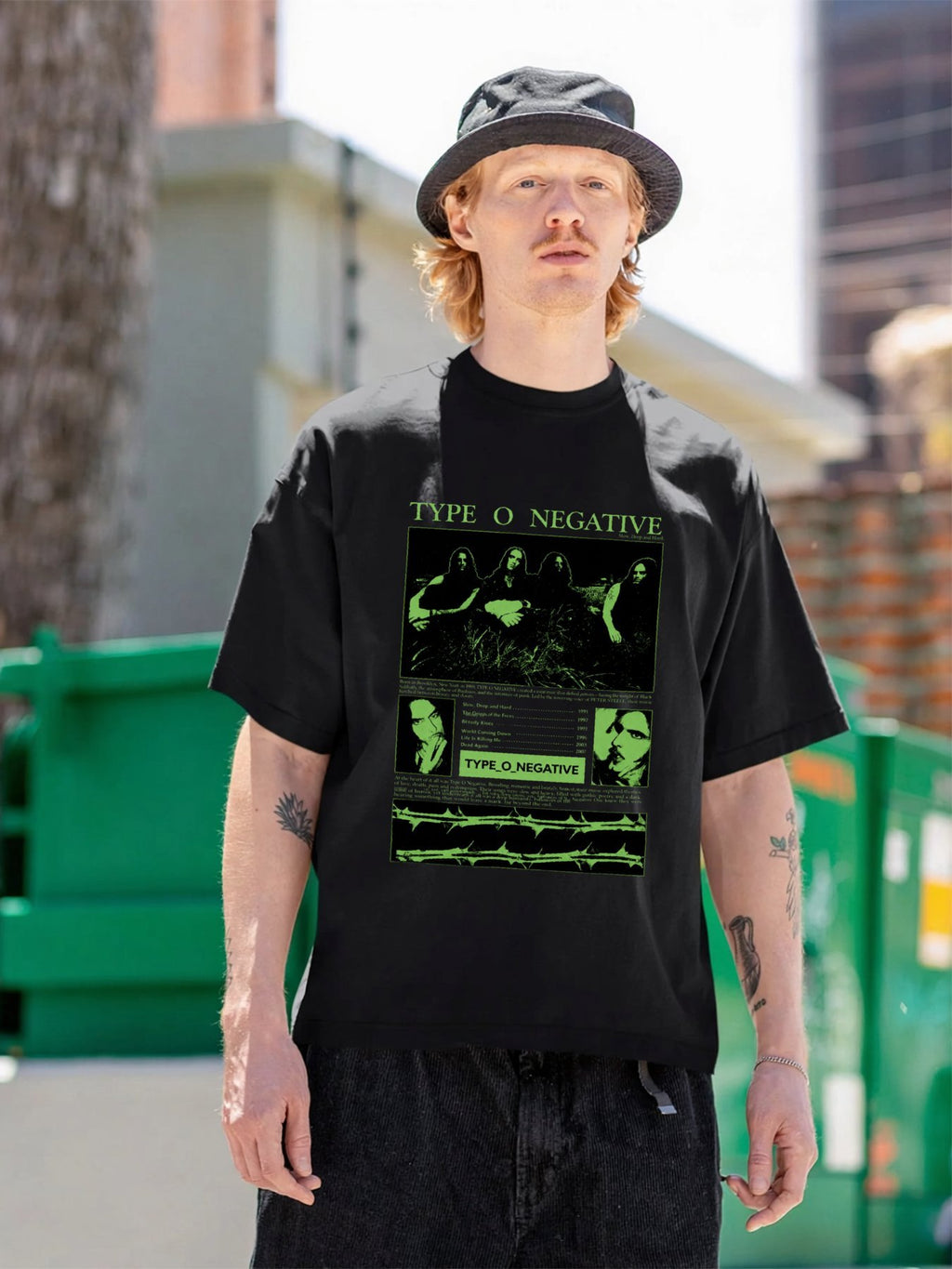 Type O Negative Dark Green Collage Graphic T-Shirt