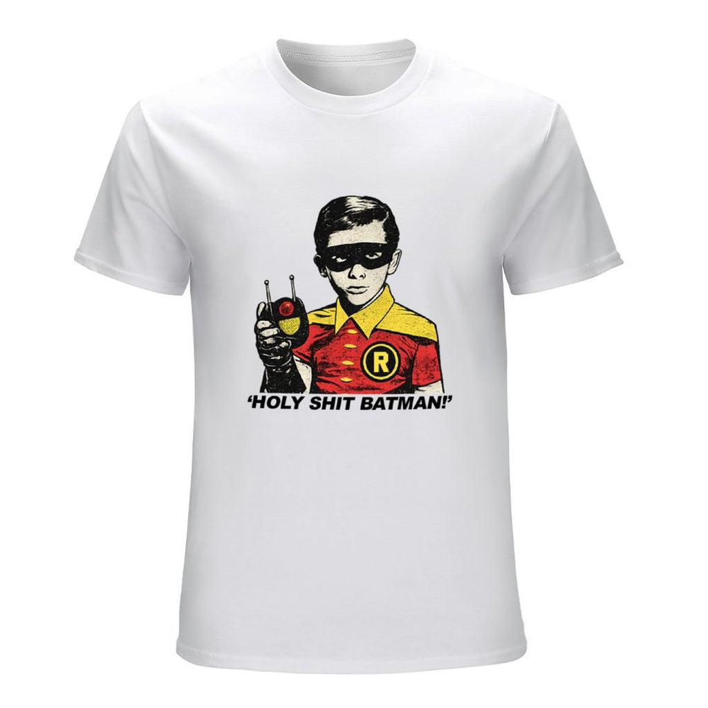 Holy Shit Batman Comic Graphic White T-Shirt
