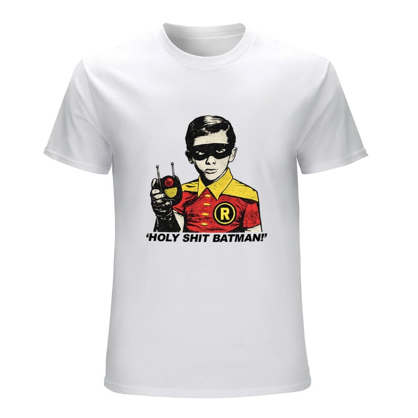 Holy Shit Batman Comic Graphic White T-Shirt