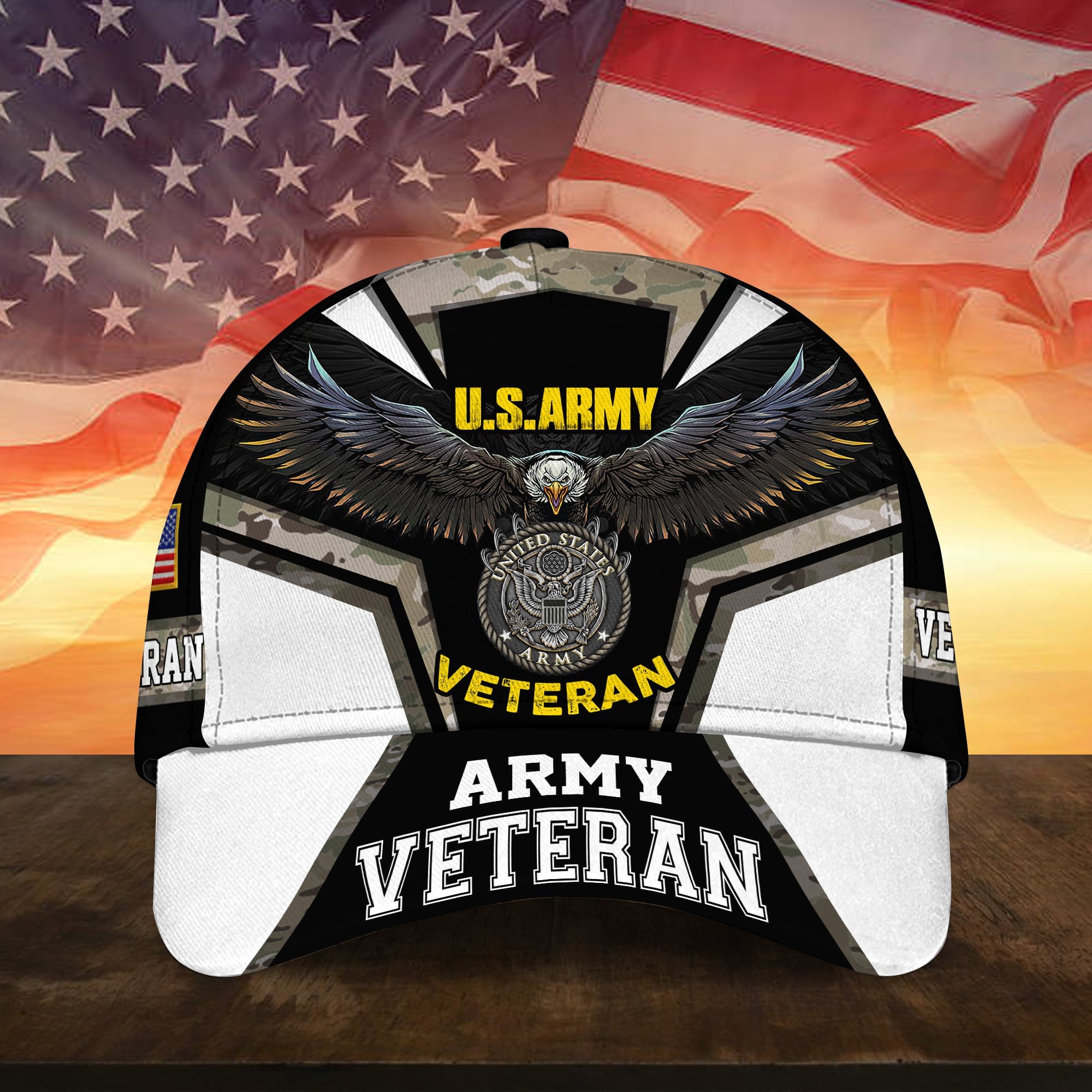 Unique Multiple Service Veteran 3D Cap
