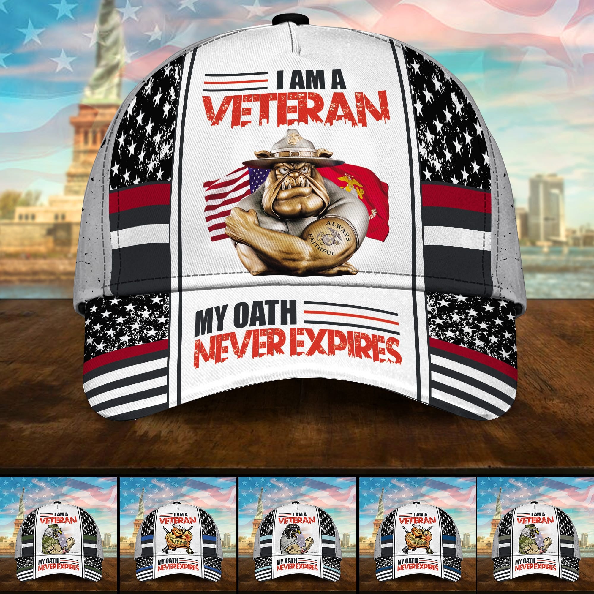 Premium U.S Multiple Service Veteran 3D Cap