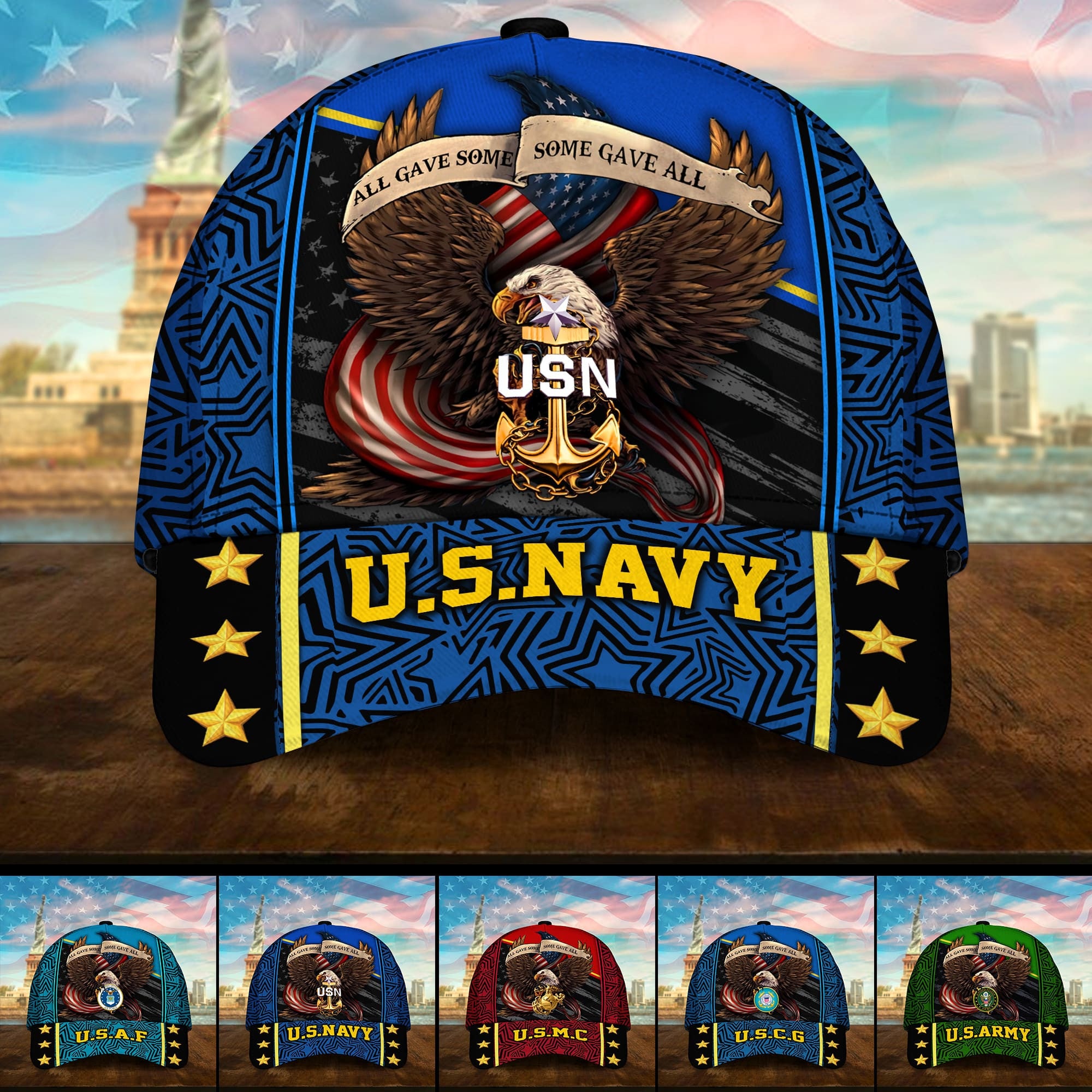 Premium U.S Multiple Service Veteran 3D Cap