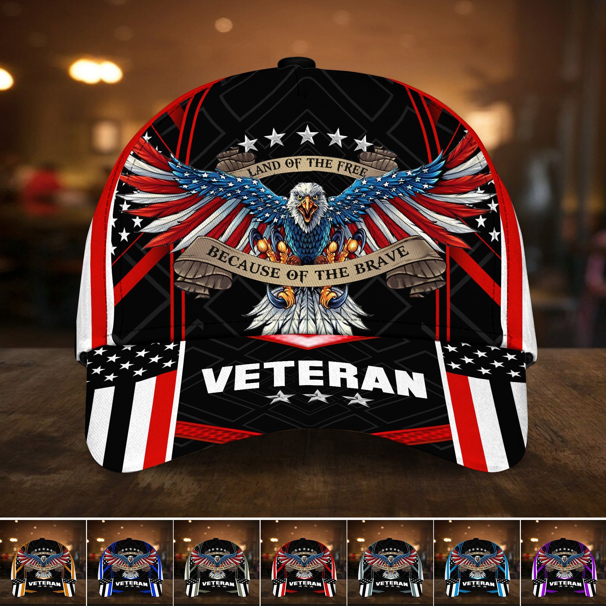 Land Of The Free U.S. Veteran 3D Cap