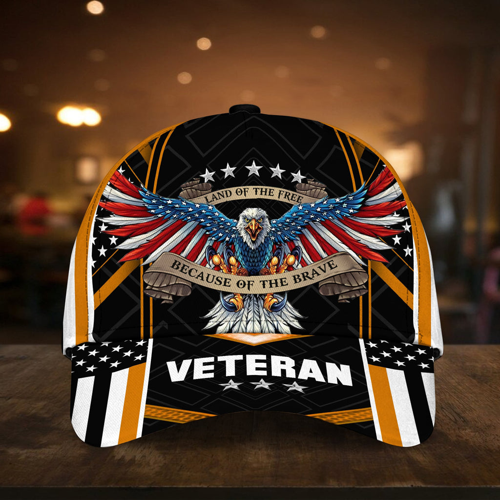 Land Of The Free U.S. Veteran 3D Cap